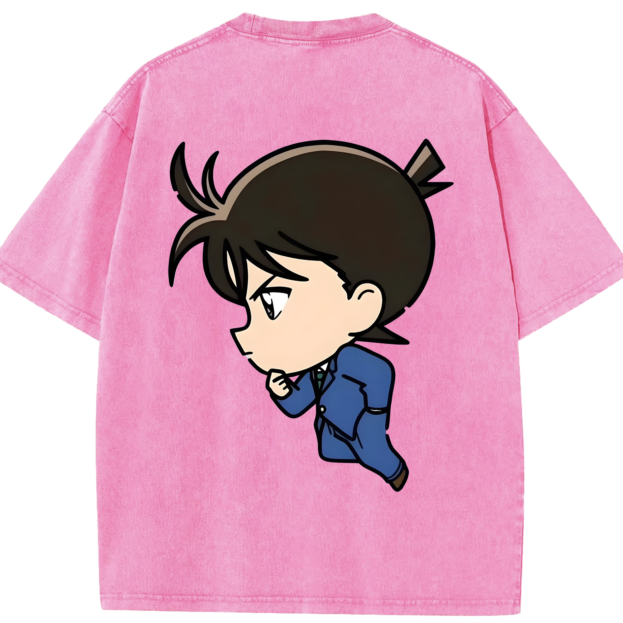 （画像用） 名探偵コナン 江戸川 コナン Detective Conan Conan Edogawa 綿100% ヴィンテージ風 半袖Tシャツ（背面プリント）